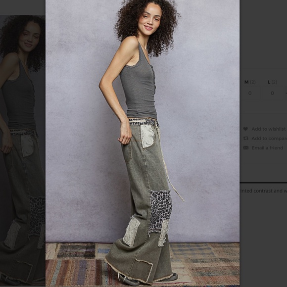 POL Gray Patchwork Straight Leg Pants - Picture 6 of 6